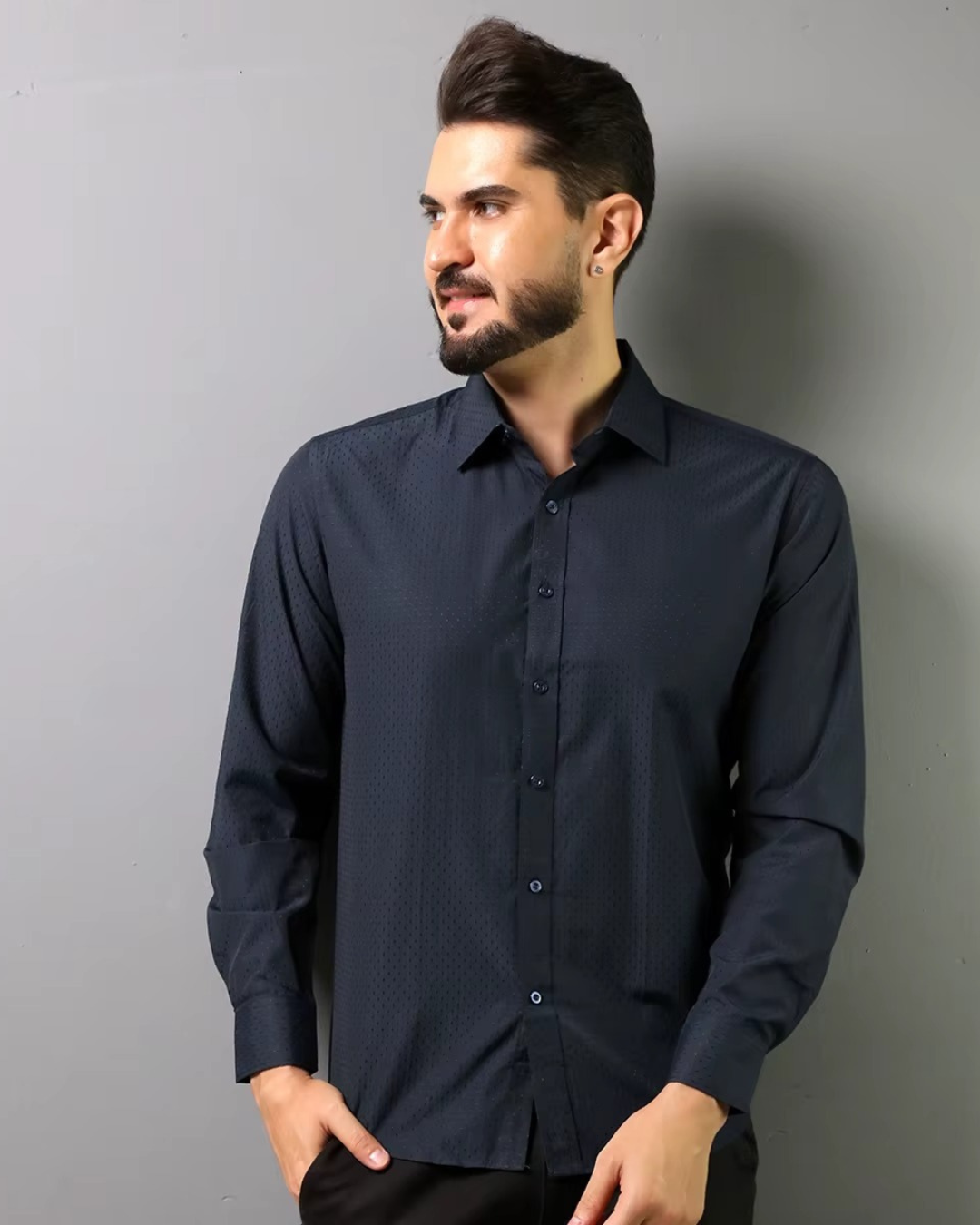 Camisa com Microestampa Discreta (Slim Fit)