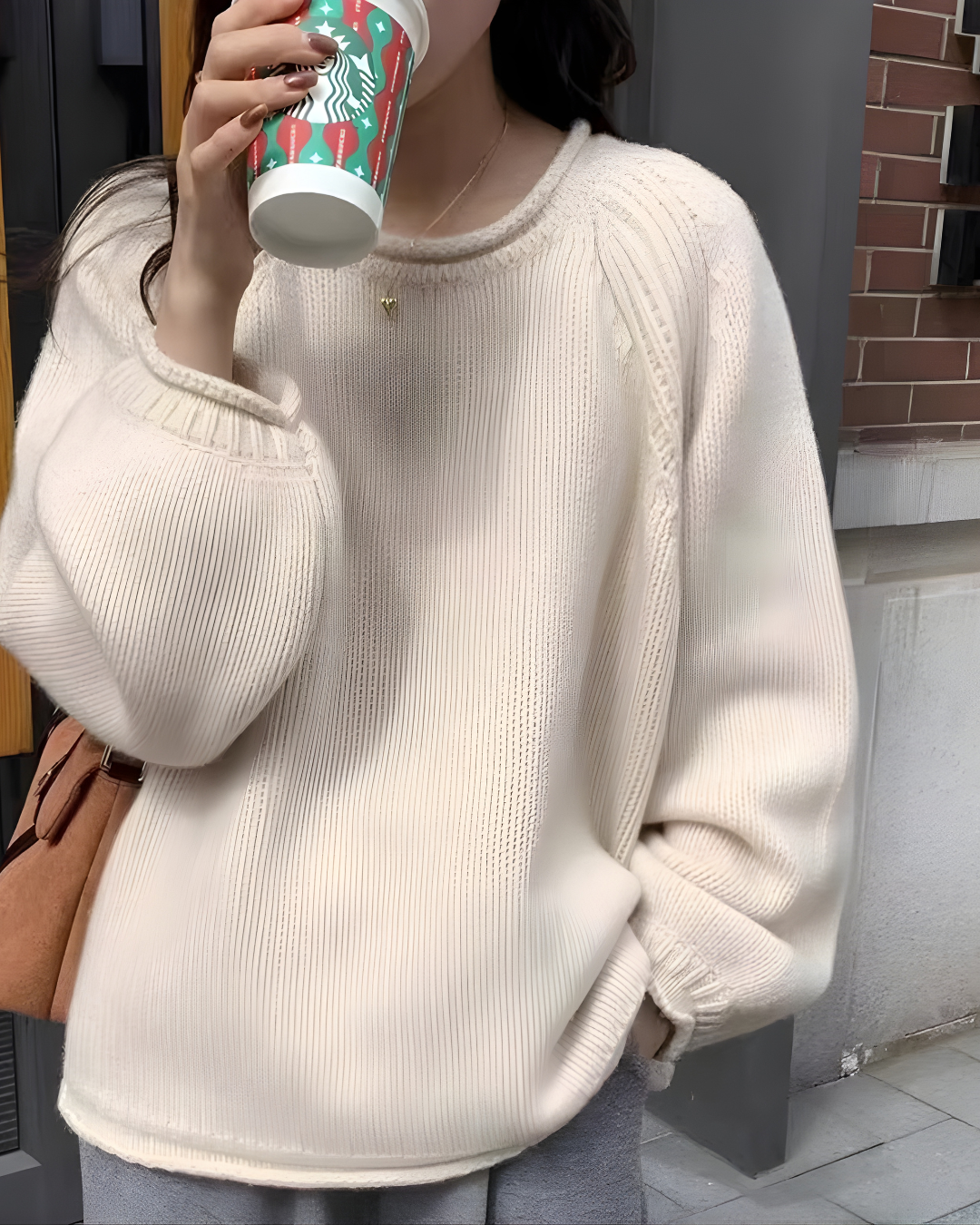 Suéter Gola Redonda de Lã Merino (Blend)