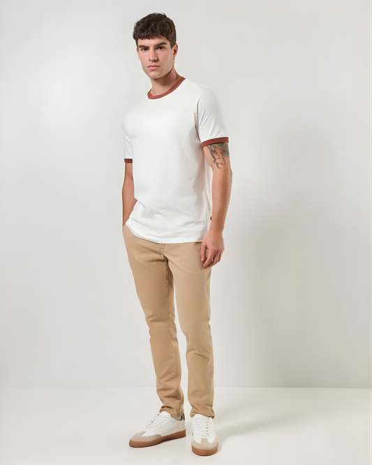 Calça de Sarja Slim Fit Cáqui (Chino)