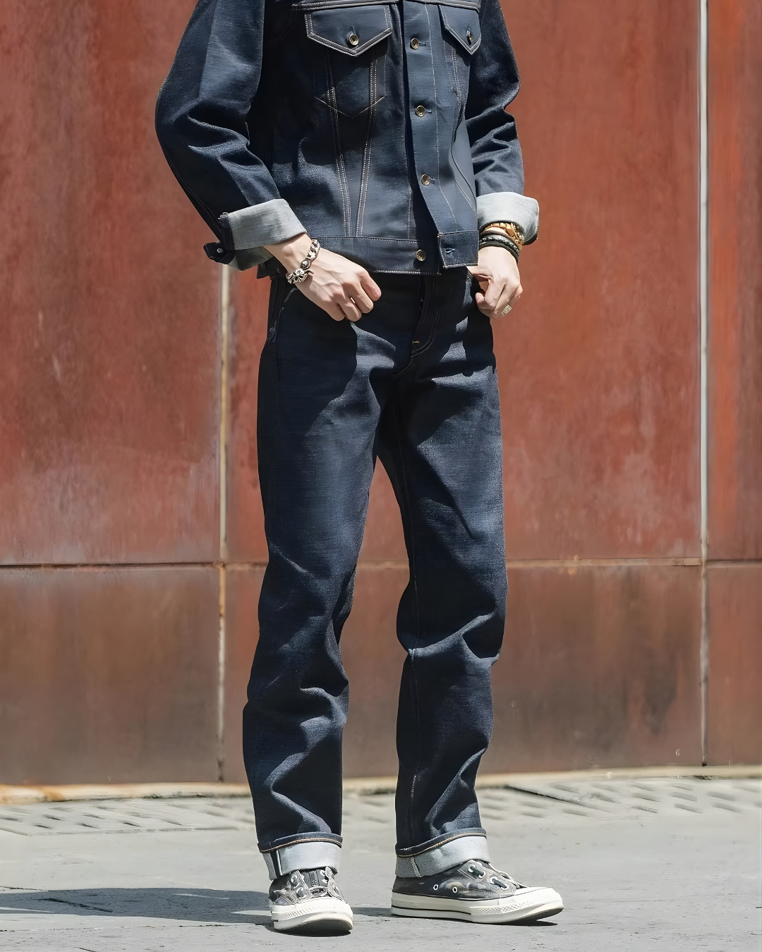 Calça de Sarja Slim Fit Azul Marinho