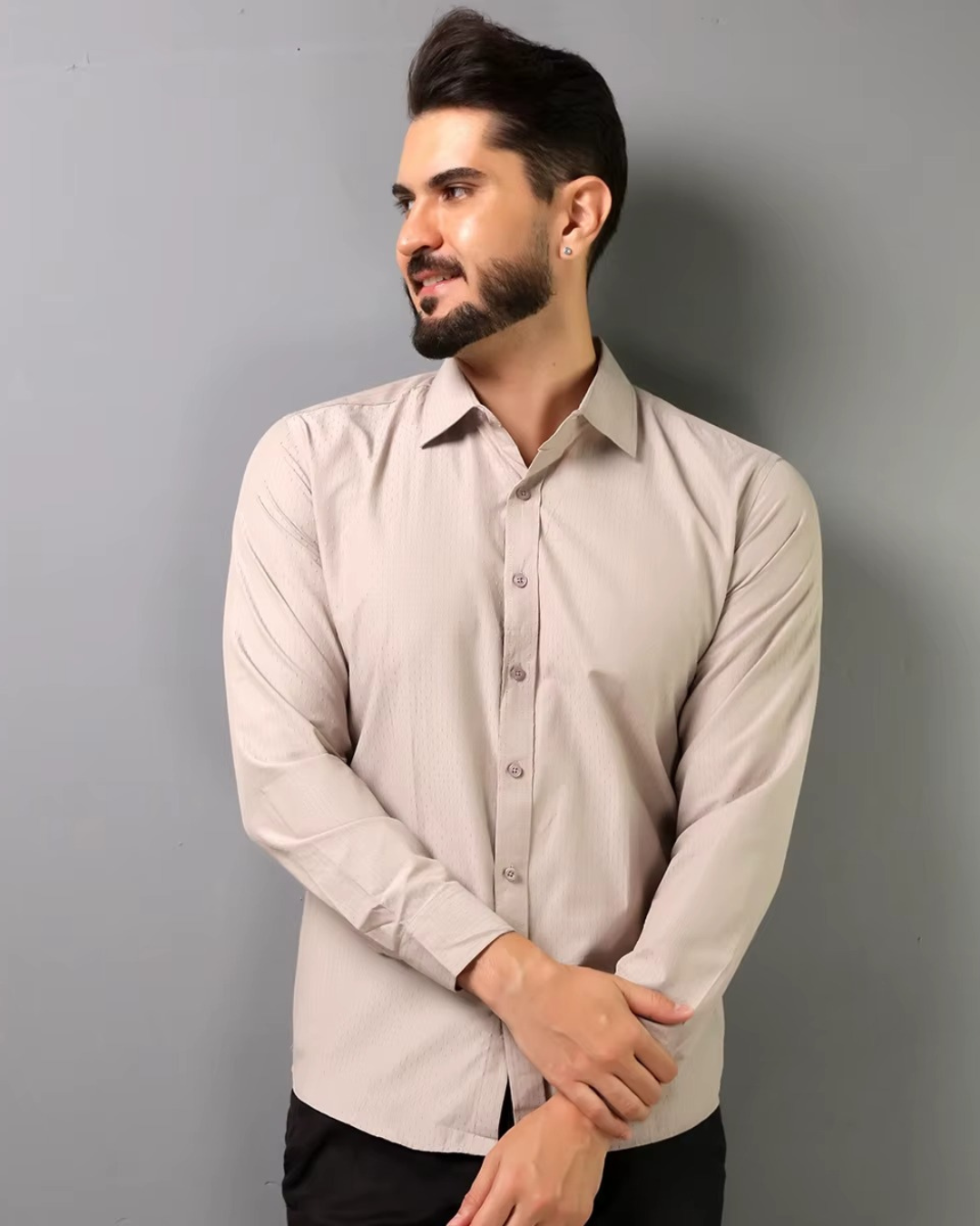 Camisa com Microestampa Discreta (Slim Fit)