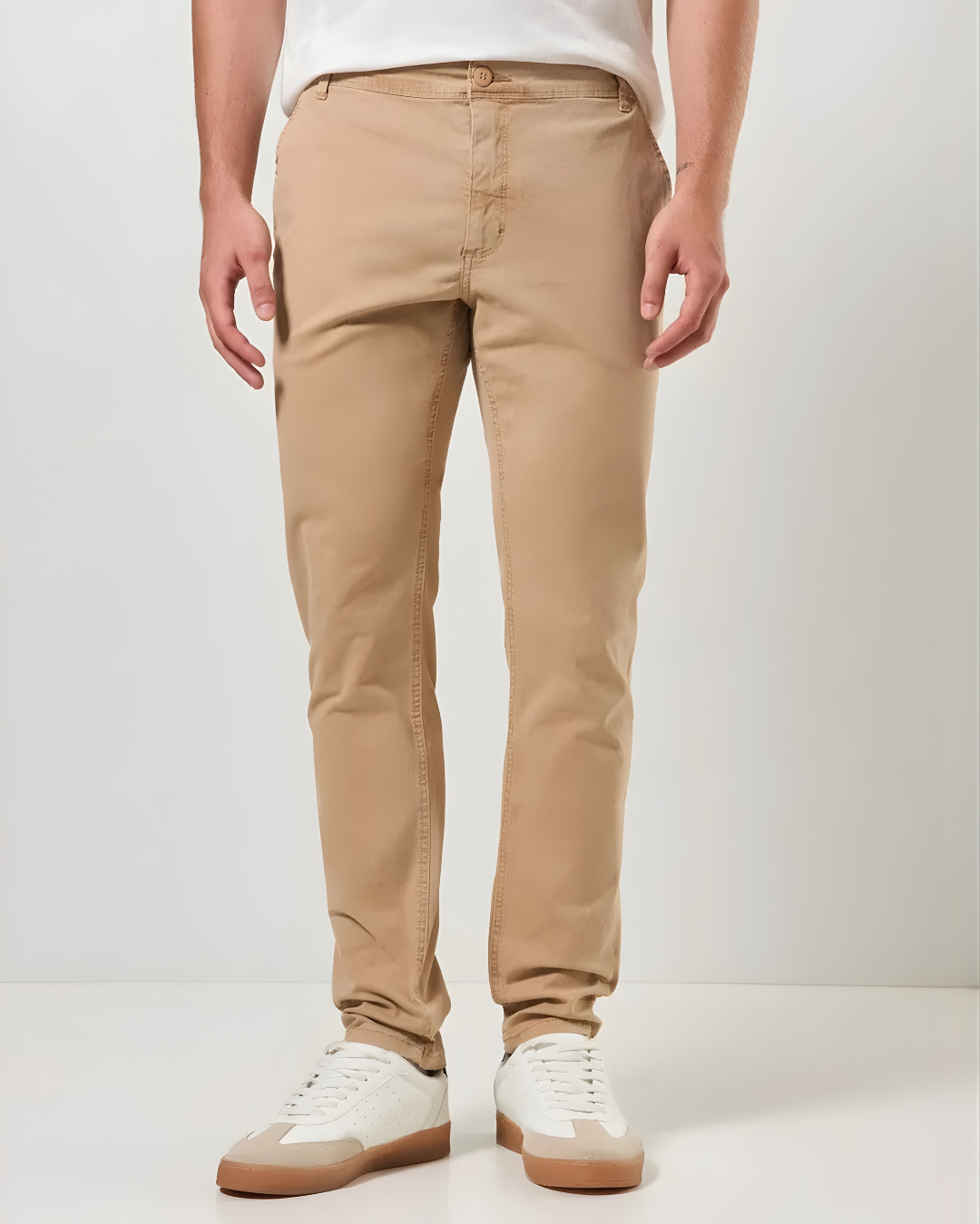 Calça de Sarja Slim Fit Cáqui (Chino)