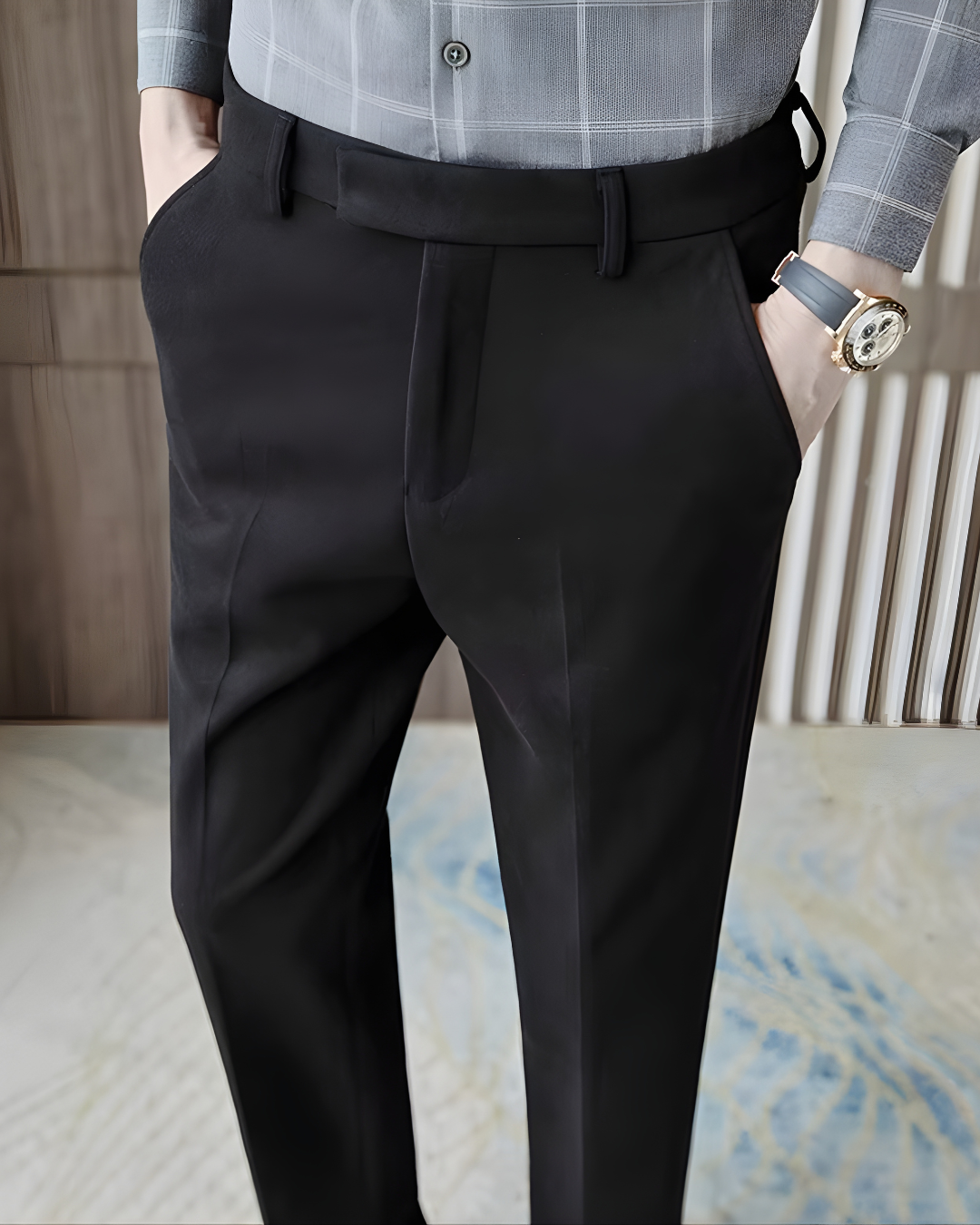 Calça Social Slim Fit Cinza (Lã Fria/Blend)