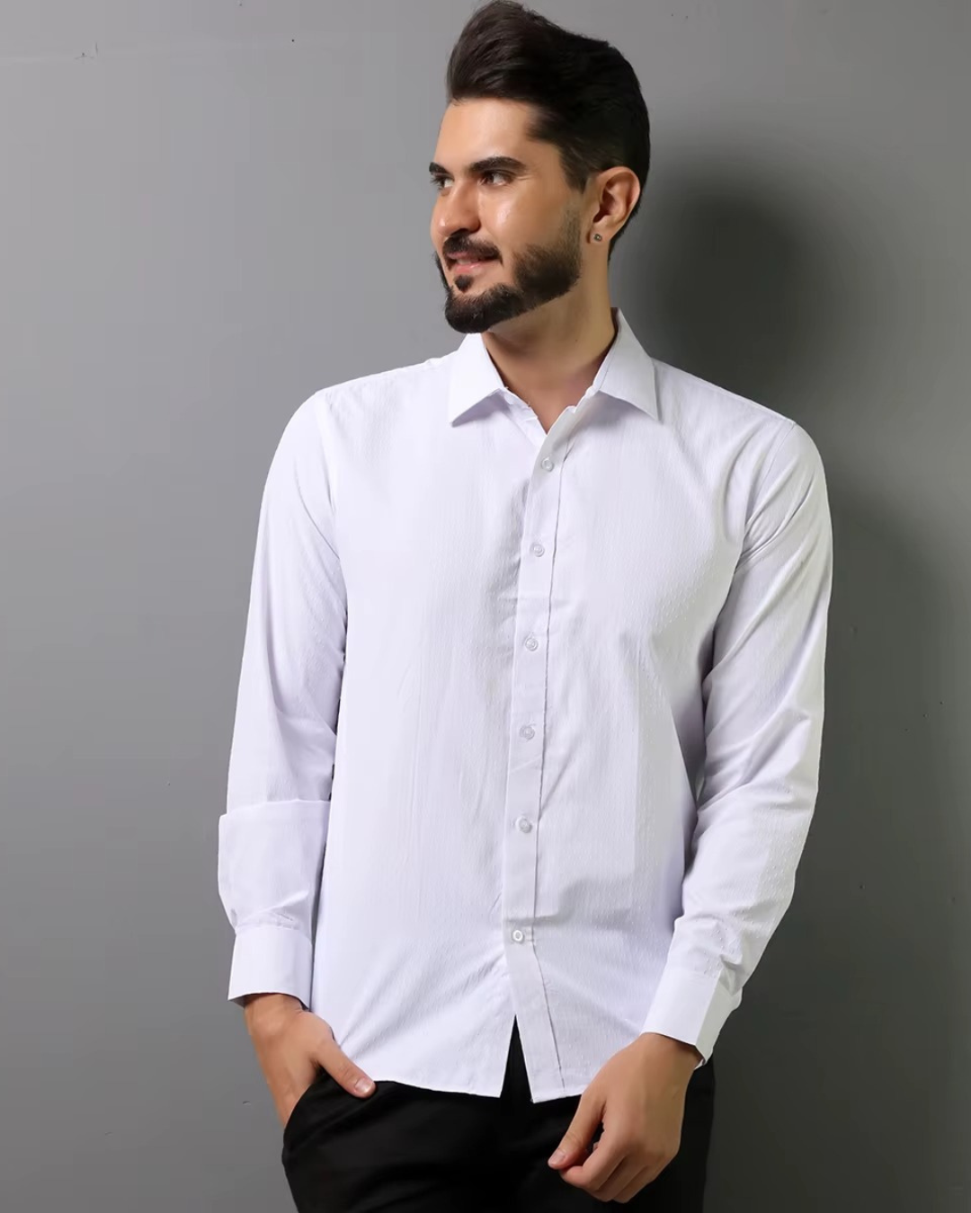 Camisa com Microestampa Discreta (Slim Fit)