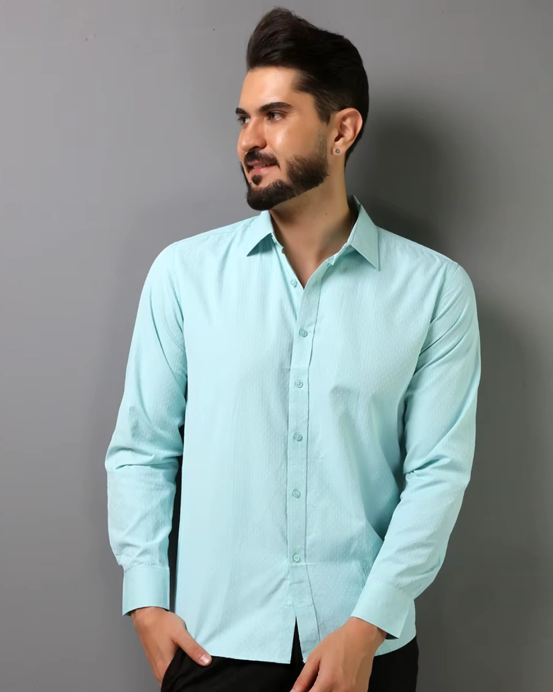 Camisa com Microestampa Discreta (Slim Fit)